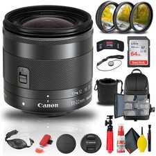 Canon EF-M 11-22mm f/4-5.6 IS STM Lens 7568B002  Filter Kit  BackPack  More