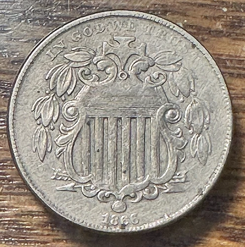 1866 Shield Nickel — photo from the most recent tracked eBay sale