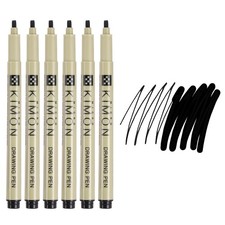 Fineliner Pens, 3mm Bold Tips Drawing Pen for Sketching, Pack of 6