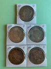 5 Silver Dollars Morgan and  Peace dollars 1921 D, 1922 D, 1922 P, and 2- 1926 S
