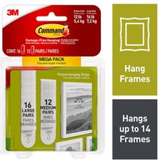 Command White Medium and Large Damage Free Picture Hanging Strips 28-pack 0.64 per strip