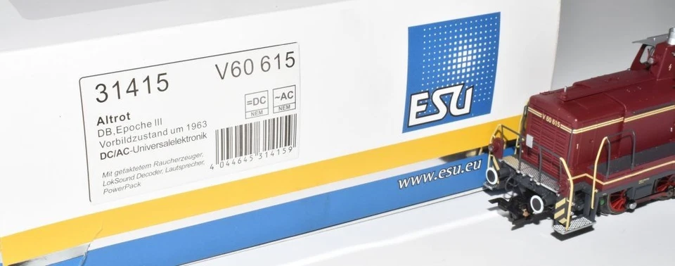 ESU H0 31415 V60 615 Diesellok rot (BR 260) Digital mit Sound/Rauch AC/DC in OVP - Bild 3 von 4