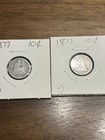 1877 SEATED LIBERTY DIME POPULAR DATE SHIPS Lot Of 2