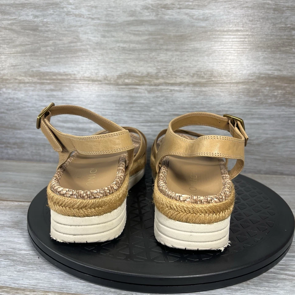 Sandalias Vionic para mujer Mar con plataforma de tiras de cuero tostado talla 7,5 Foto 4 de 4