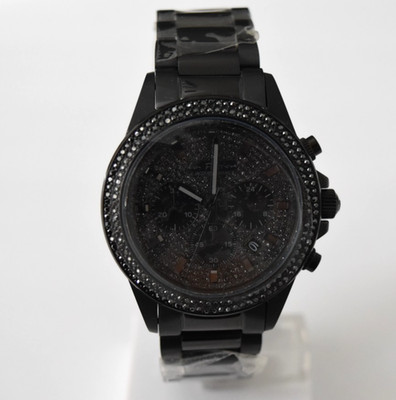 Jacques Lemans Black IP SS Black Crystals Chronograph LP-112D Watch