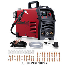 Plasma Cutter 50Amp Large LED Display 110/220V  110PCS PT31 Consumables Kits US