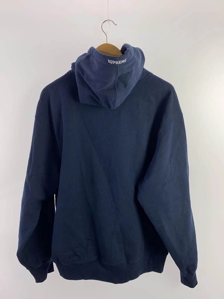 Supreme Felpa con Cappuccio Zip L Cotone Navy Usata