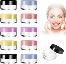 Small Travel Containers 10 Pcs 10ml Plastic Jars for Creams, Lip Balms, Makeup, 