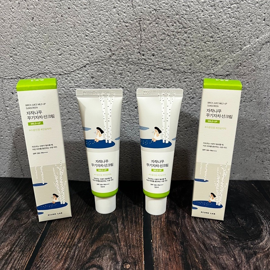 2x ROUND LAB Birch Juice Mild Up Sunscreen 50ml Kbeauty Korean skincare