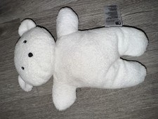 MOTHERCARE WHITE FLAT BEAR SOFT TOY COMFORTER TEDDY RATTLE