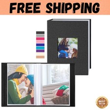 Photo Album 4x6 100 Pockets 2 Packs Small Mini Capacity Linen Photo Album Bulk