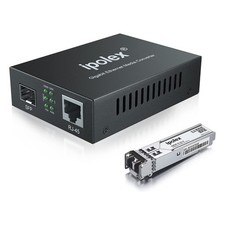 Gigabit Multi-Mode LC Fiber to Ethernet Media Converter with SFP SX Module, 1...