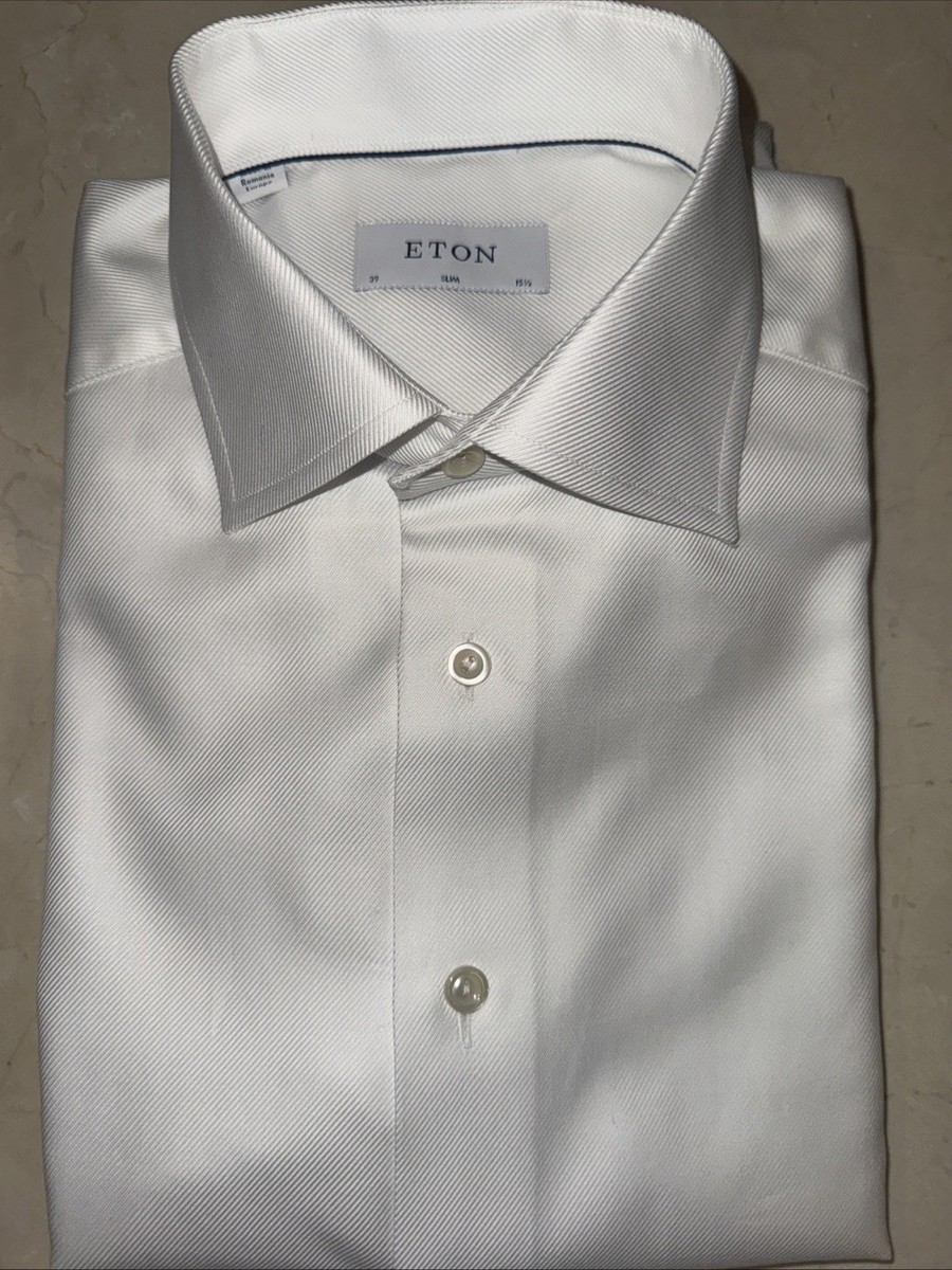 green emerald velvet dress Eton Slim Fit Cavalry Twill Dress Men Shirt