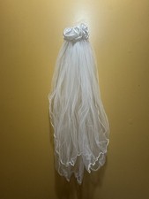 Vintage White Tulle Lace Childs First Communion/ Flower Girl Veil