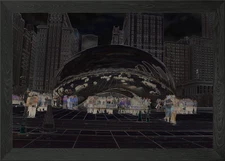 Negative time lapse of the Bean in  Framed Wall Art Poster Canvas Print Picture