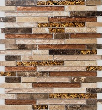 Glasmosaik Marmor Wandverkleidung Wanddekor Fliesenspiegel 86-1302_f | 10 Matten