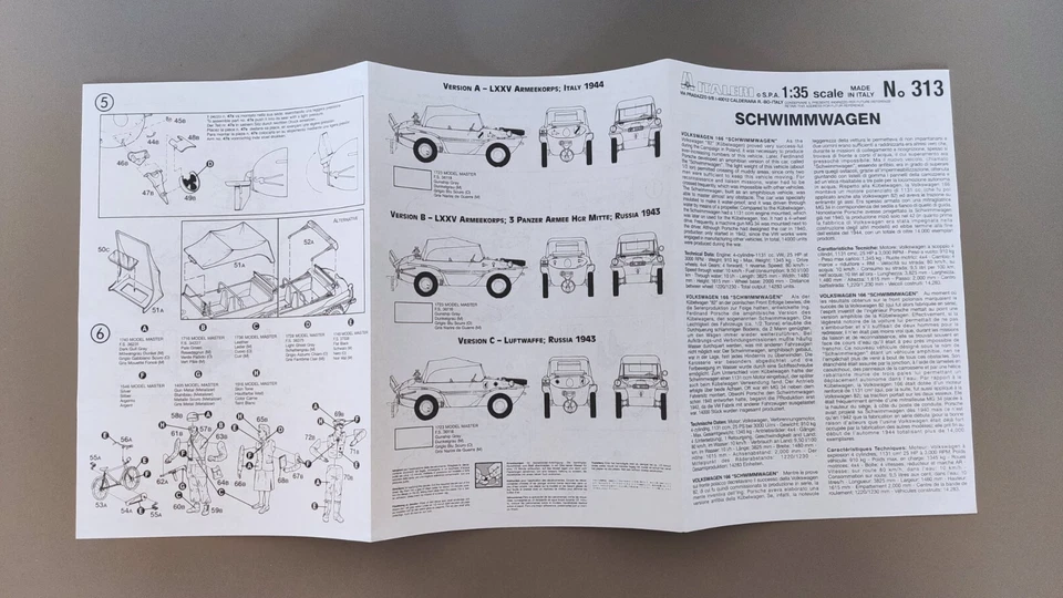 Kfz. II VW Typ 166 "Schwimmwagen" No 313 1:35 - Immagine 4 di 4