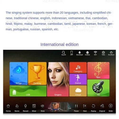 ✅Free 2 mics + 19.5" Screen Karaoke Machine 1080P 4TB WiFi Home Party KTV System - Picture 8 of 13