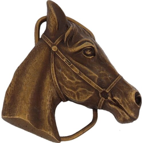 Testa di Cavallo Equestre Stallone Cowgirl Cowboy 70 NOS Vintage Cintura Fibbia - Picture 1 of 5