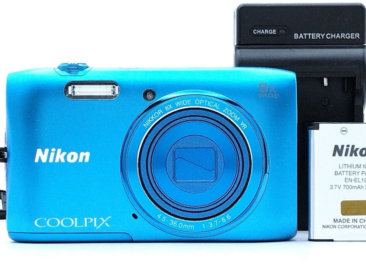 Nikon COOLPIX S3600 Blue 20.0MP 8x Zoom Compact Digital Camera