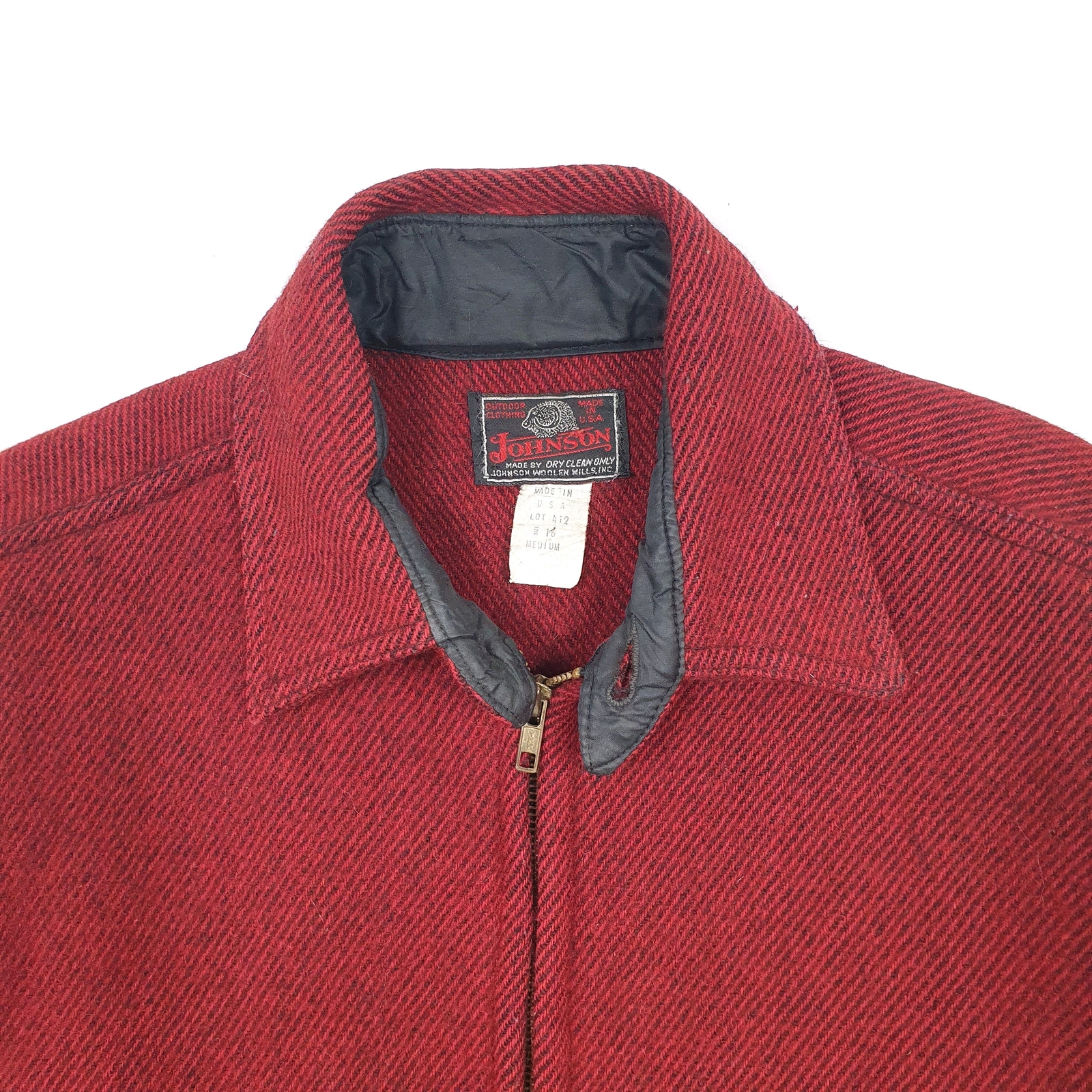 JOHNSON WOOLEN MILLS Wool Jacket Coat Lot 412 Vintage 1960s Cruiser M image 2