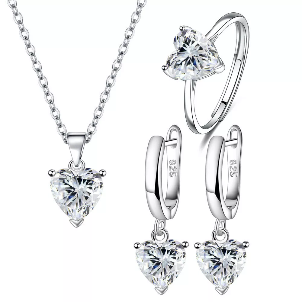 925 sterling silver necklace 2024 and earrings set