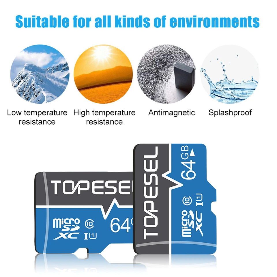 TOPESEL Ultra Micro SDXC SD Card Memory Card lOT 1/5/ 10/ 100PCS 64GB U1 TF Card - Image 3 of 4