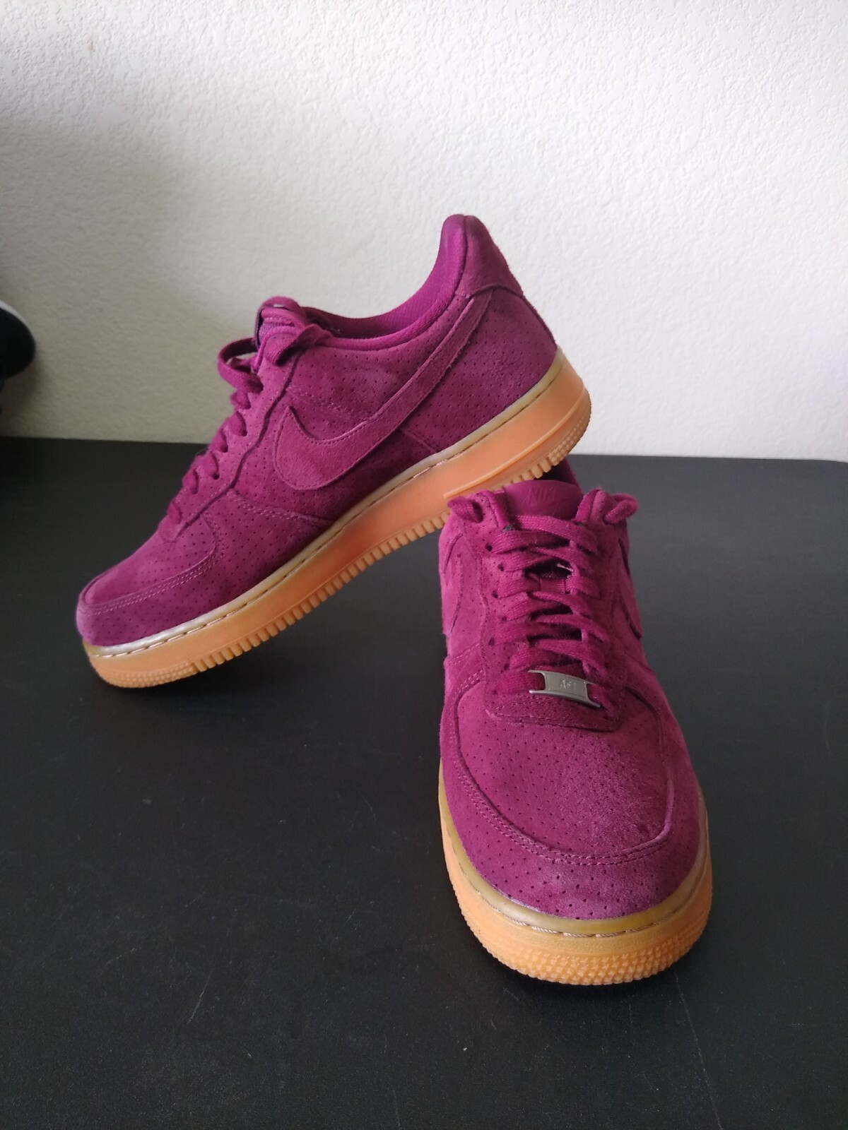 maroon af1 suede