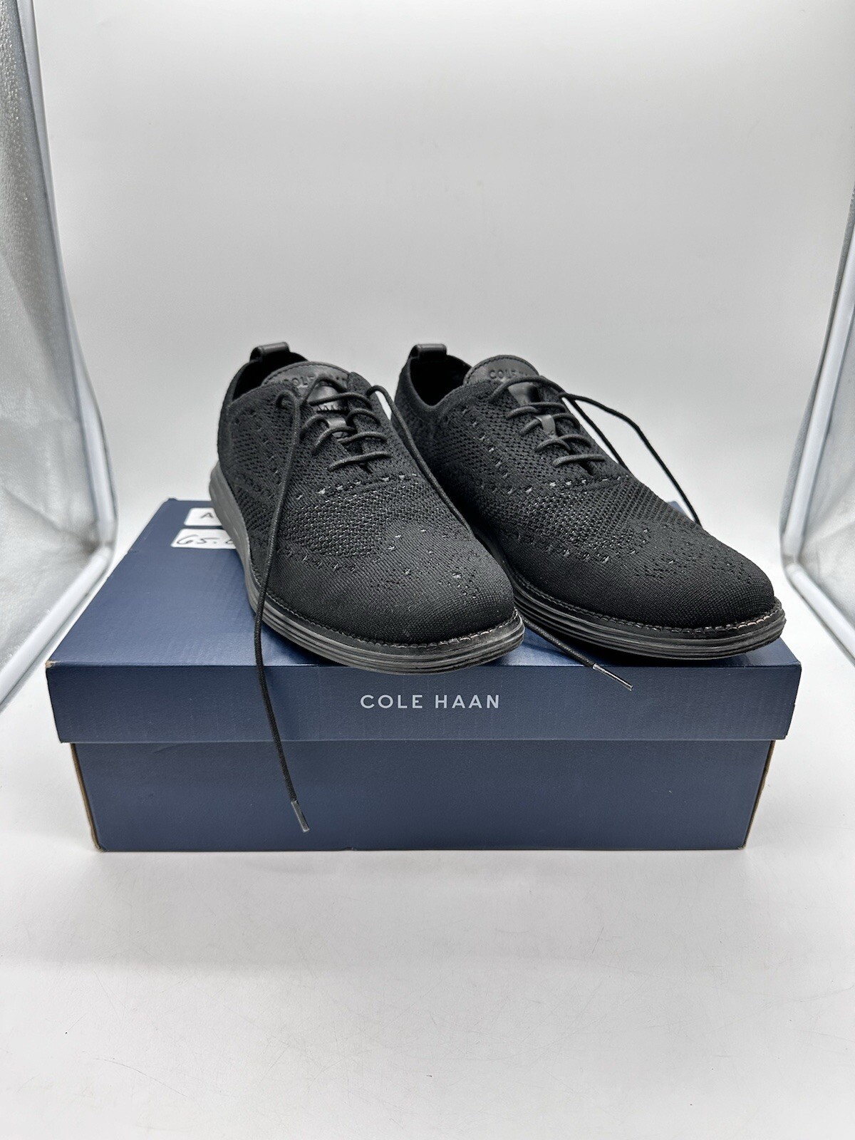 SAOLA Sneaker Cole Haan da uomo originali Grand Knit Wingtip II C28443 nere US 10 M
