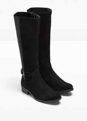Freemans Breite Passform Schwarz Wildleder Stiefel UK 4 (F735.1)