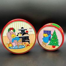 1987 Toscany (Eden) Paddington Bear Collectible Holiday Trinket Storage Tin Set