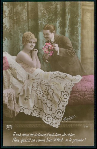Lote de 5 postales fotográfica francesa desnudo tema década de 1910 - Imagen 3 de 6