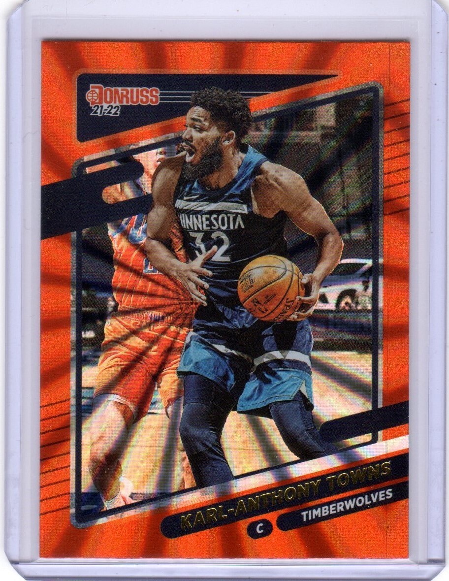 2021-22 Panini Donruss Karl-Anthony Towns #75 Holo Orange Laser Timberwolves