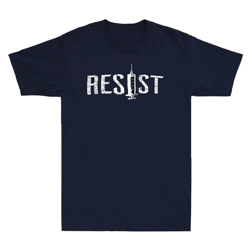 Resist Anti-Vaccine Anti-Vaxxer Funny Vaccine Joke Gift Vintage Men's T-Shirt - Picture 7 of 8