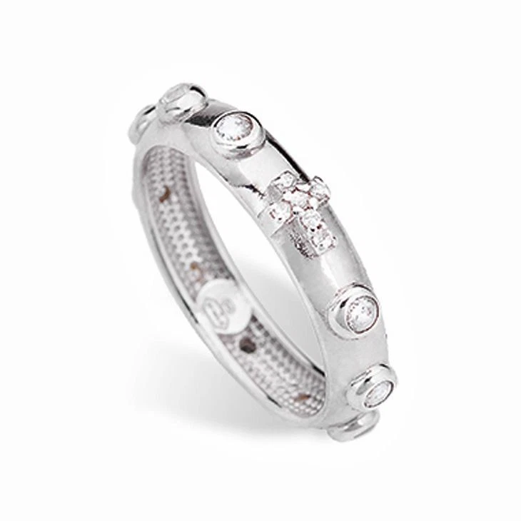 Anello AMEN I ROSARI in Argento 925 con Colori Cristalli e Misure Varie - Immagine 4 di 4