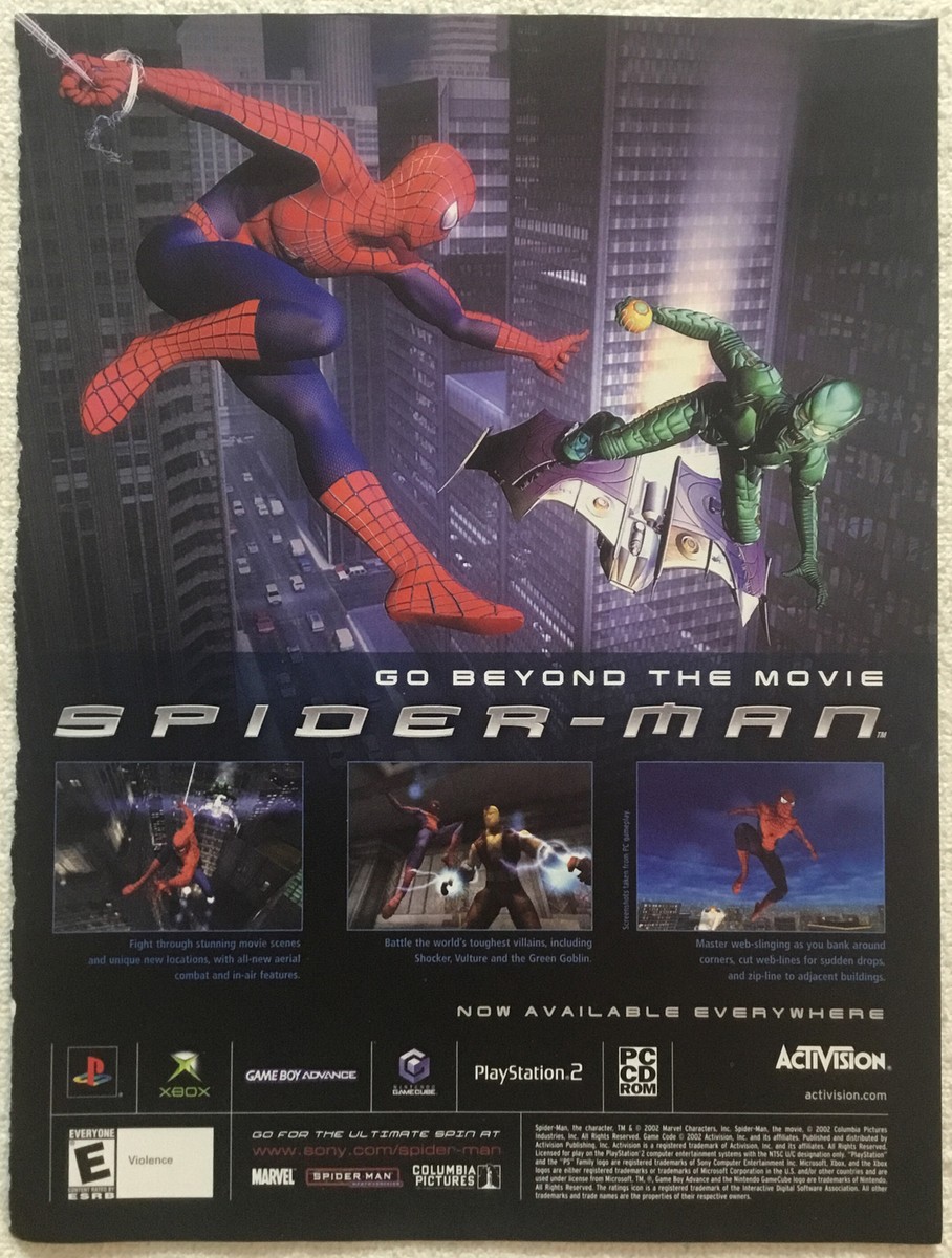 2002 Spider-Man PlayStation 2 Video Game Full Page Print Ad
