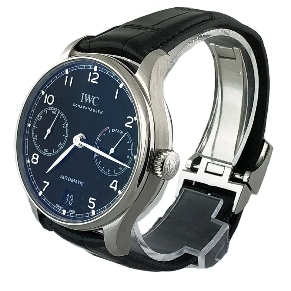 IWC Portuguese 7 Day Automatic Stainless Steel Black IW500703