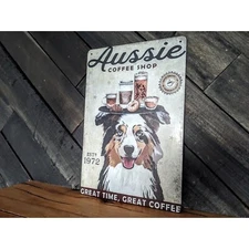Aussie Coffee Shop Sign - Great Time, Great Coffee - 12in x 8in