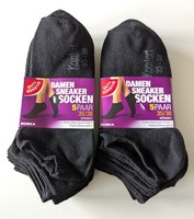 Neu - 10 Paar Gut & GüNstig Damen Sneaker Socken - Gr. 35-38 - Schwarz - Paket