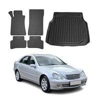 FußMatten & Kofferraumwanne Set FüR Mercedes C Klasse W203 2000-2007 Gummi 5X