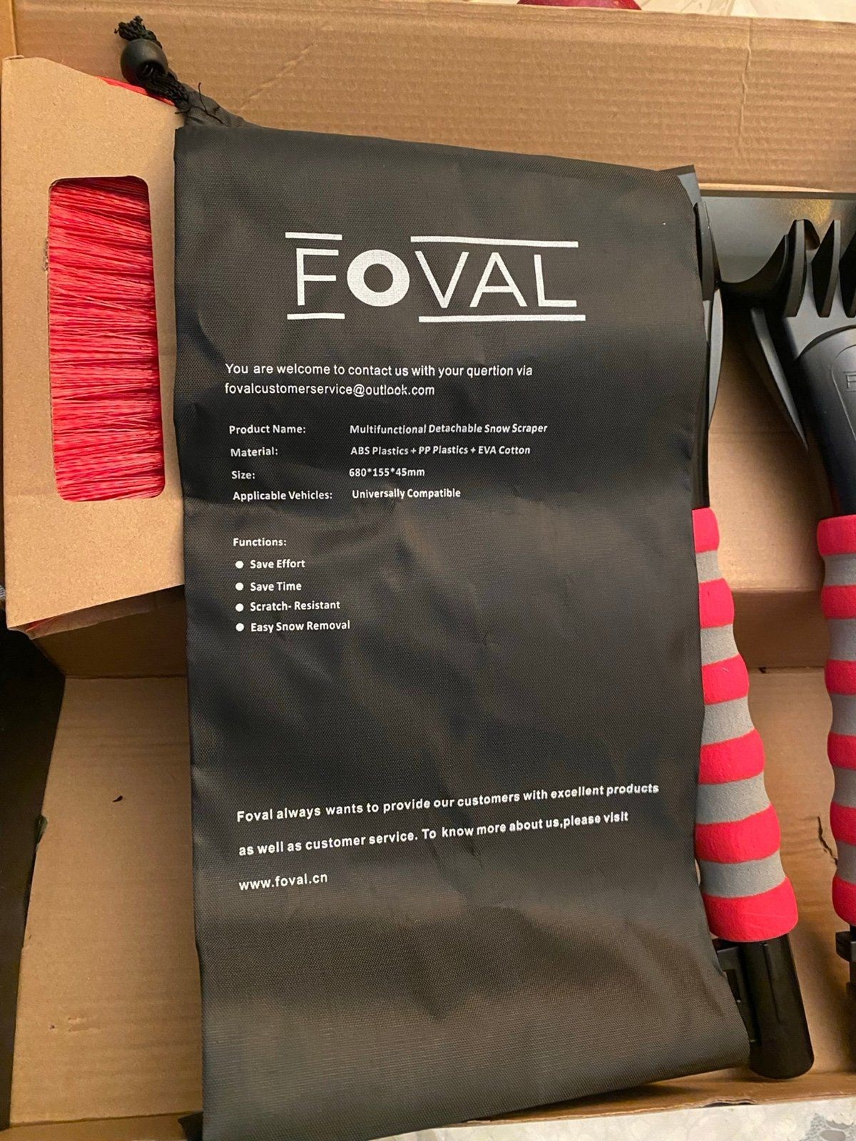 Foval multifunctional detachable snow scraper 2 pack brand new in box scratch re