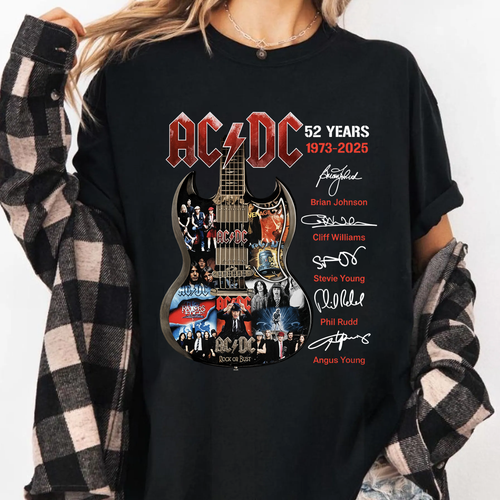 AC-DC - 52 Years 1973 - 2025 Shirt, Acdc Pwr Up Tour T-Shirt !! - Picture 2 of 8