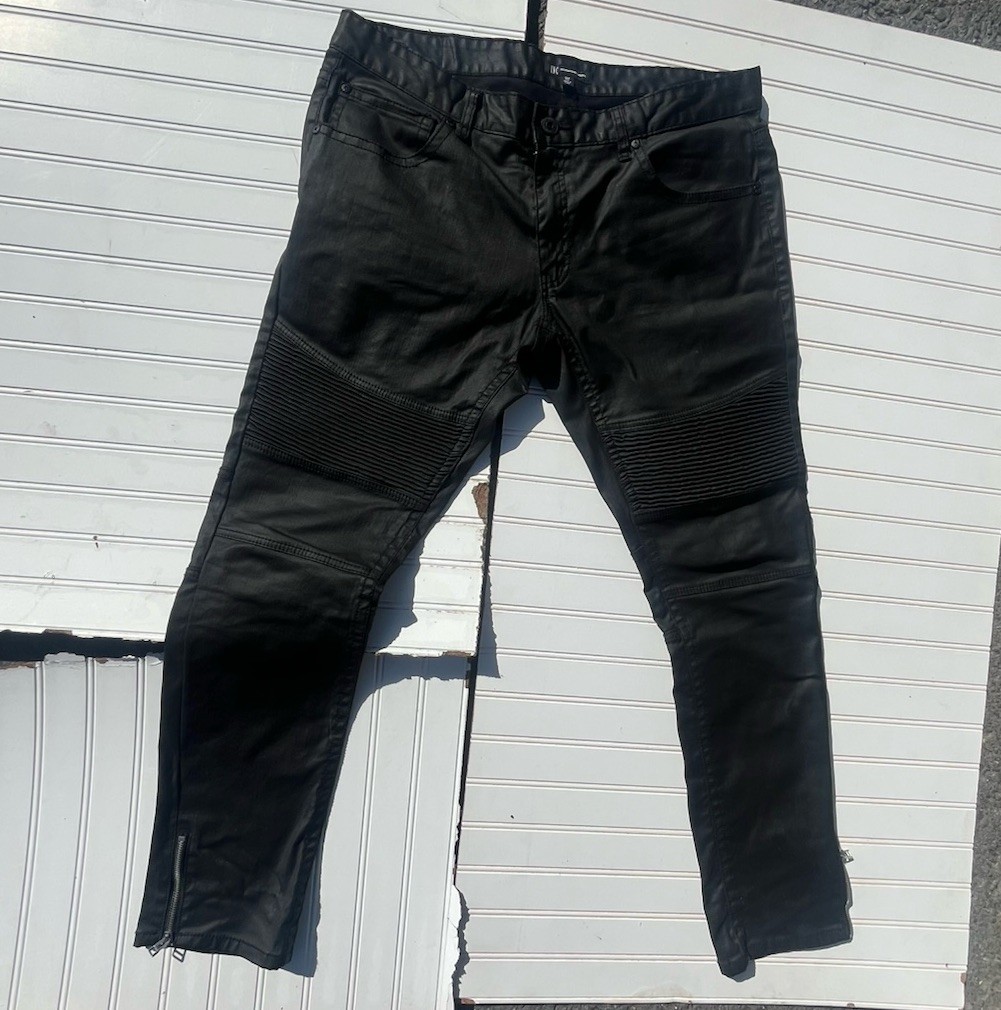 坂本龍一様Destroyed Wax Coated Skinny Denim Waxed DENIM Jeans 34*34 Japanese Brand | eBay