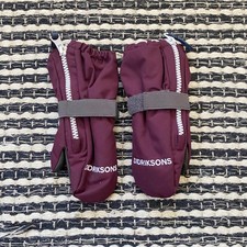 Didrikson Toddler Biggles Plum Burgundy Pull On Zip Mitten Gloves 0/2Y