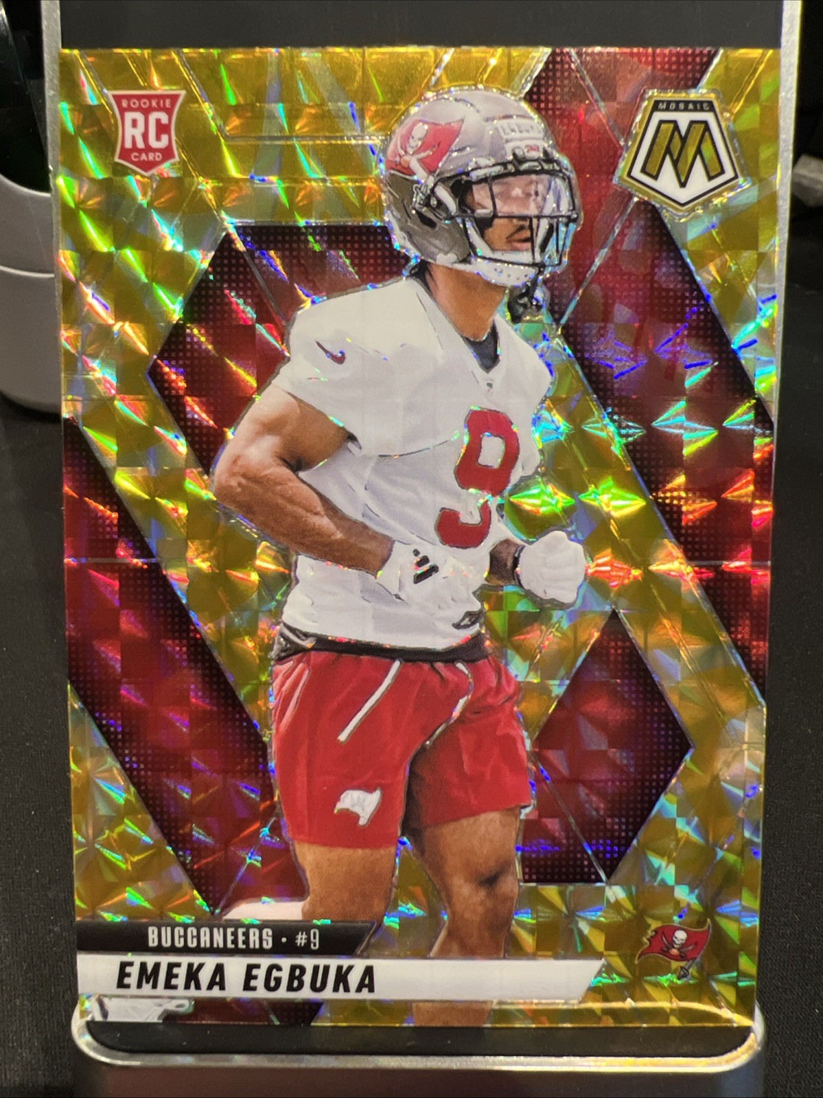 2025 Panini Mosaic Emeka Egbuka Yellow Reactive #376 Buccaneers Rookie RC