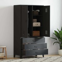 vidaXL Industrieschrank, Schwarz, 90 X 50 X 180 Cm, Metall