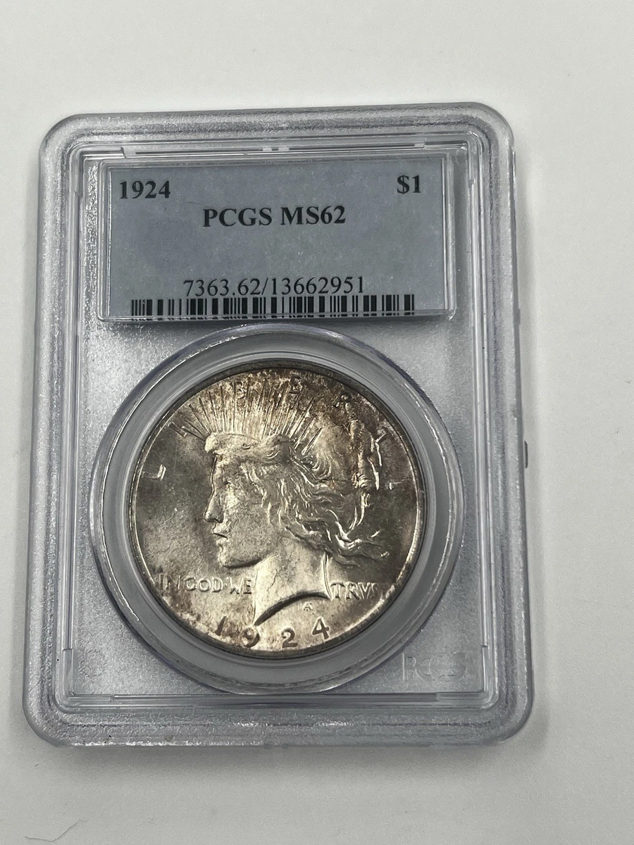 Uncirculated Silver 1924 Year Peace Dollars (1921-1935) for sale