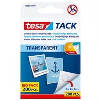 Tesa® Tack Klebepads, 200 StüCk, Wiederverwendbar, Transparent