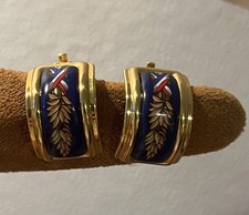 Orecchini HERMÈS vintage con clip in smalto placcato oro anni 90 C. 