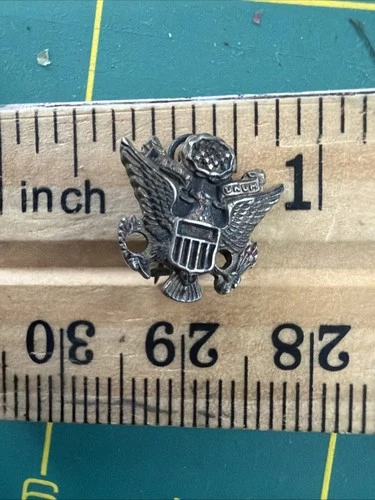 Vintage WW2 Sterling Silver Lapel Pin Of An Officer's Cap Badge Military